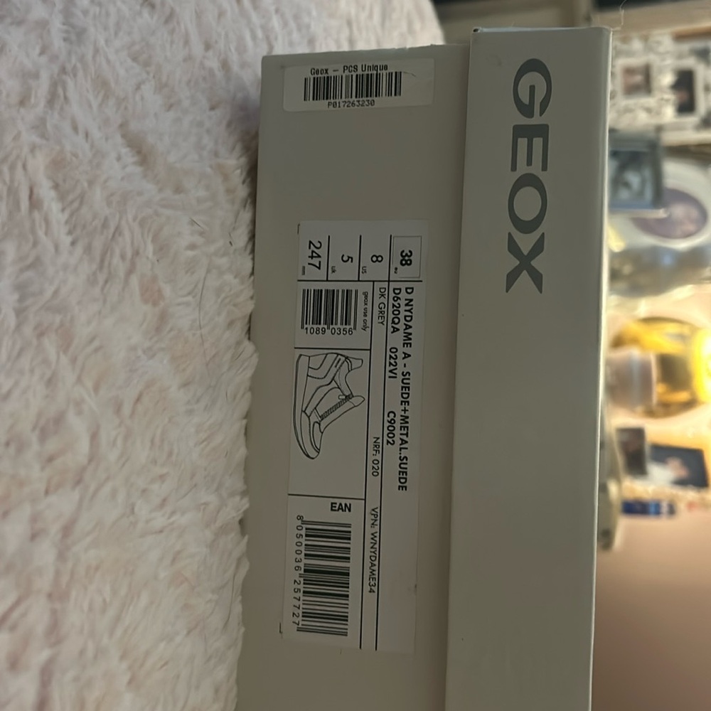Geox grey suede wedge sneakers size 8 euro 38 good con gently worn comfortable